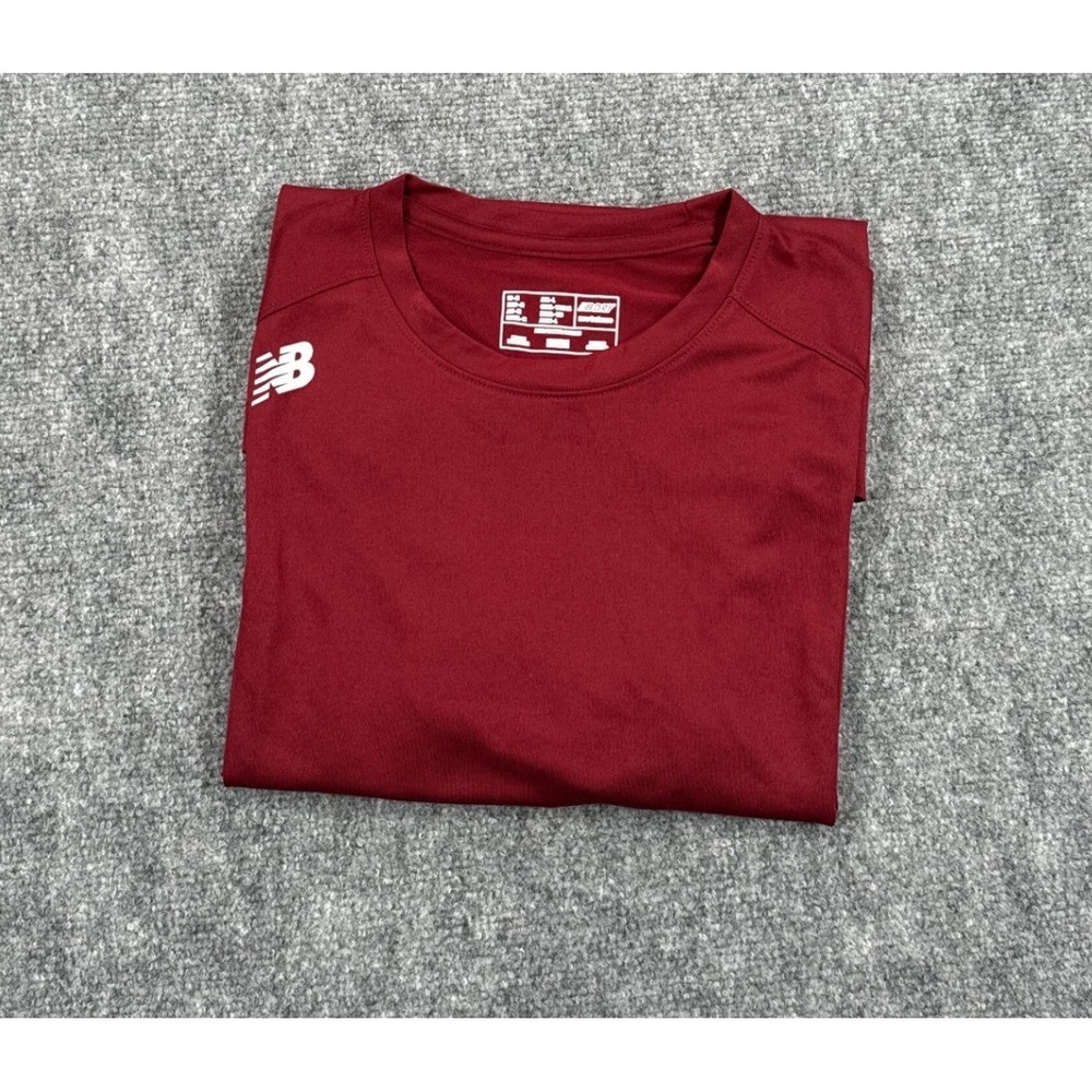 New Balance Mens Medium NB Dry Athletic T-Shirt Maroon Red Short Sleeve Tee NWT